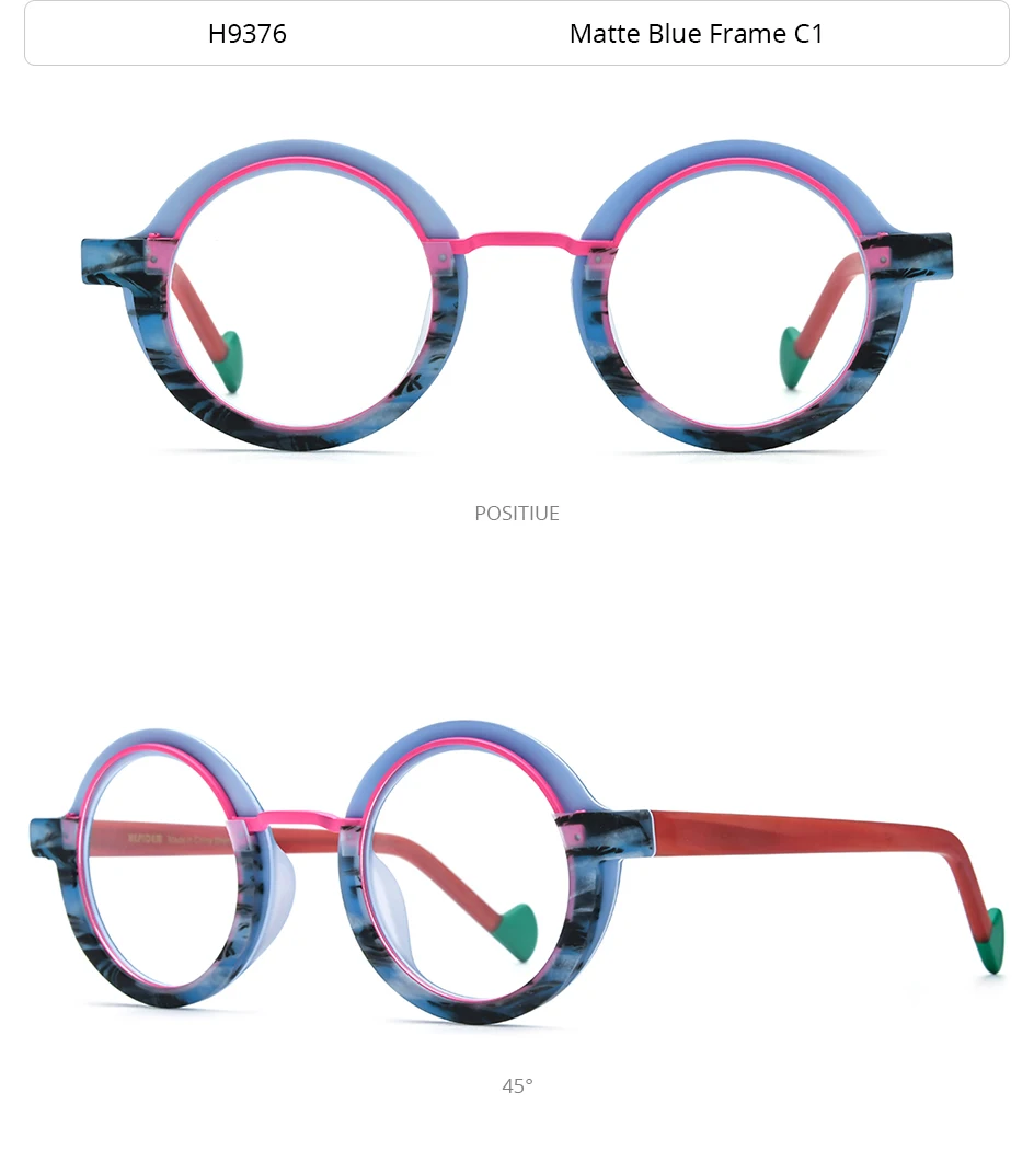 HEPIDEM Acetat Brille Rahmen Frauen übergroße große runde Brille japanische handgemachte Brille dicke transparente Brille 9351 – Detail 34