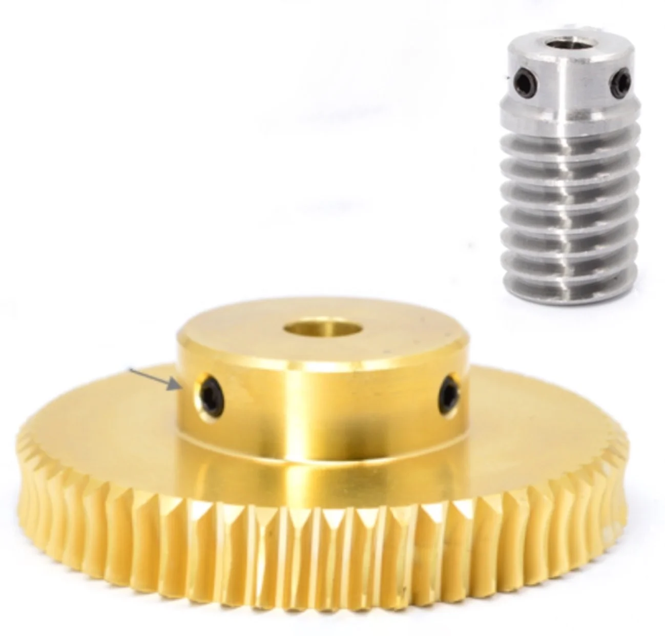 1M-60Teeths Reduction  Copper Worm Gear Reducer Transmission Parts Gear Hole:10mm Rod Hole:10mm