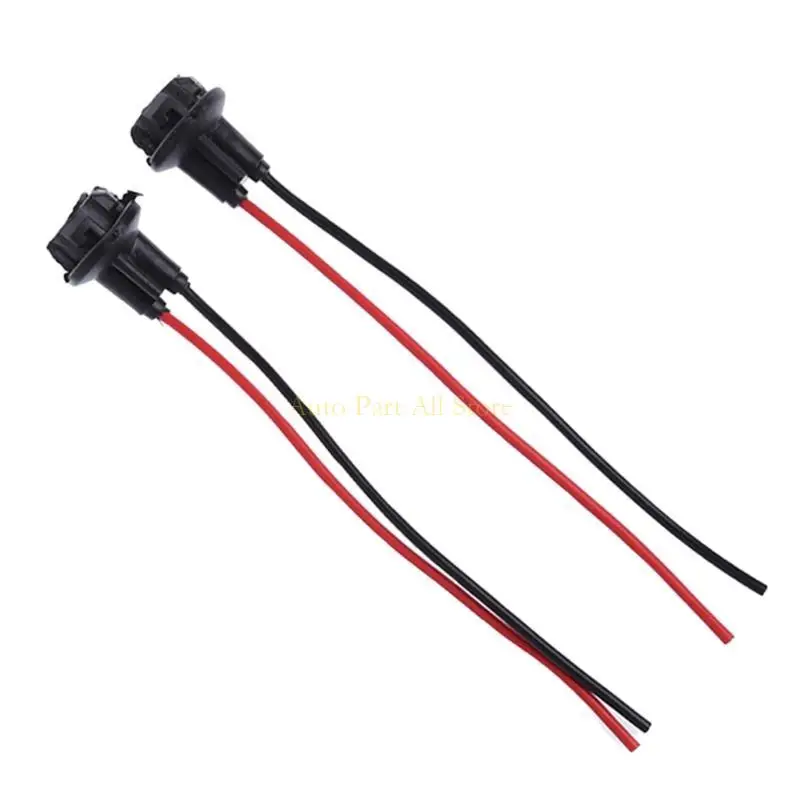 

J0MA 2Pcs Wearproof Bulb Socket Lamp Holder Base T10 Connector Lamp Cable Harness for Car Truck