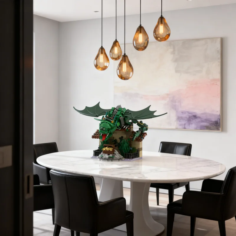 

740pcs MOC Dragon Draak Lichtgeraakt Efteling Brickheadz Model Building Blocks Architecture Toy Christmas Gifts Brick Kids DIY