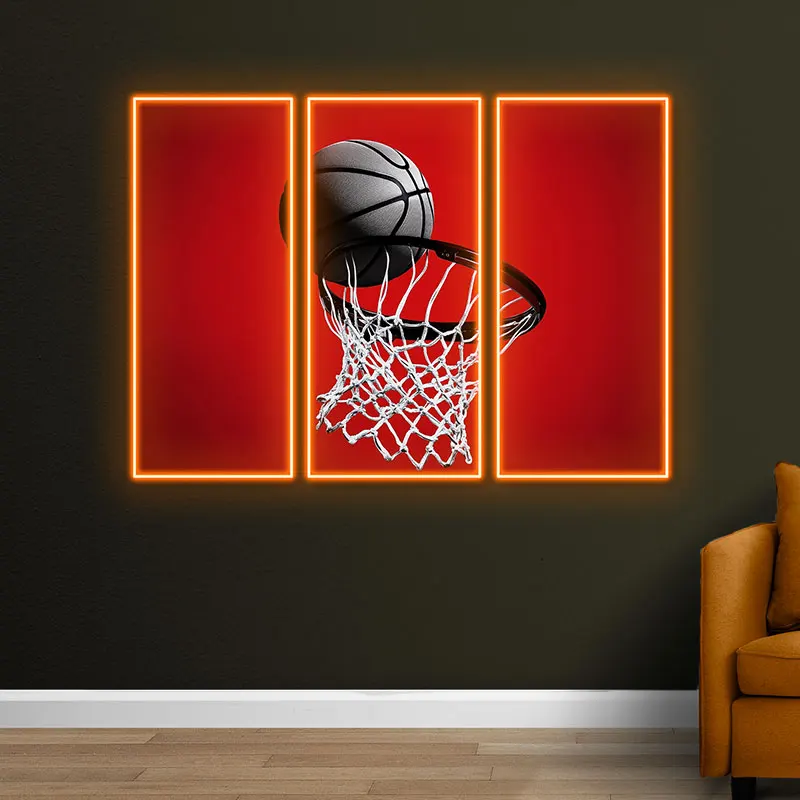 Basketball Neon Light Wall Art, Perfect for Basketball Court & Bedroom, Unique Sports Decor to Enhance Atmosphere, Birthday Gift