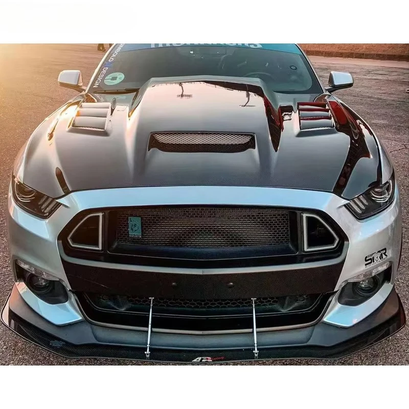 Mustang Carbon Fiber Hood for 2015-2017 Ford Mustang Modified GT500 Carbon Fiber Hood