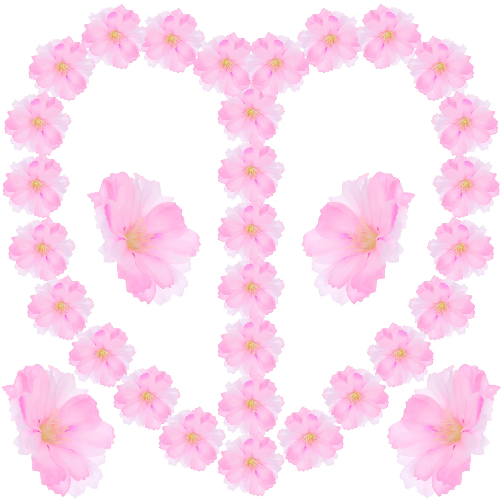 100 قطعة رؤوس زهور اصطناعية مزخرفة من البلاستيك الحريري زهور صغيرة للحرف اليدوية ديكور زهور صغيرة لرؤوس الزهور اليدوية