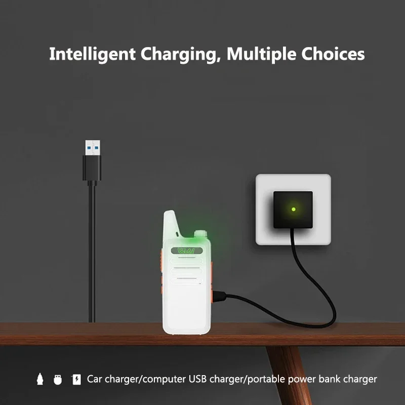 16 Storage Channels Portable Wireless Walkie Talkie Long Range Mini High-Power Intercom Rechargeable for Hotel Restaurant