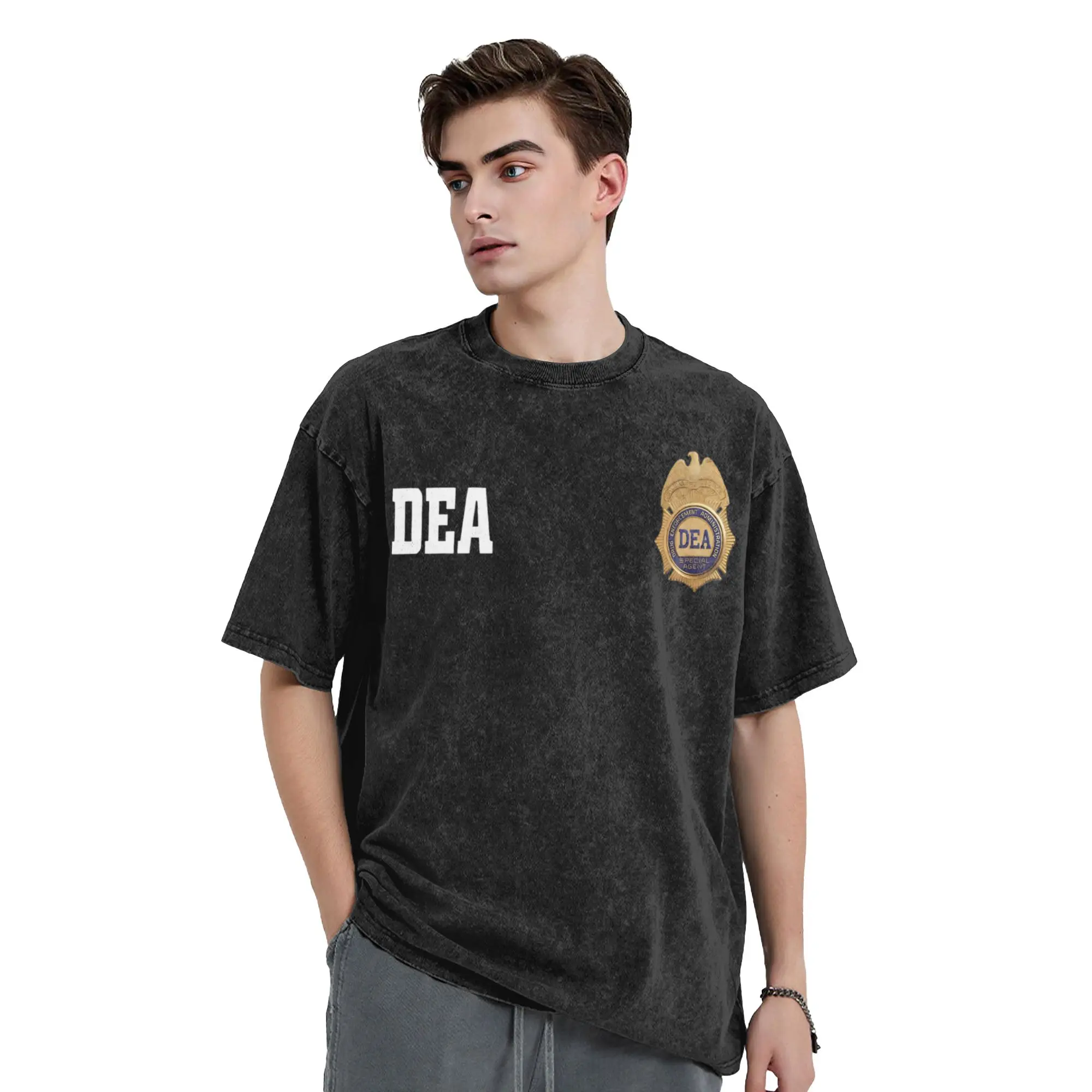 DEA USA Federals Interdiction Agency Logo T Shirts Washed 100% Cotton Street T-Shirt Vintage Men Women Streetwear Summer Tees