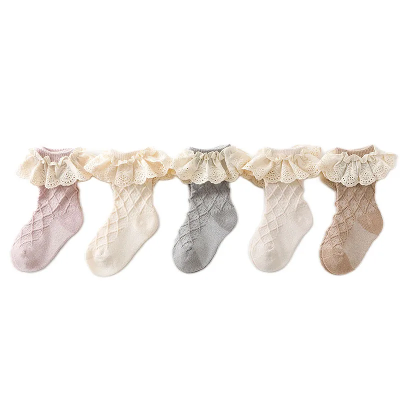 Children Princess Socks Cotton Kids Girls Socks With Big Bows Knee High  For Girls Newborn Baby Long Sock Autumn Winter Style