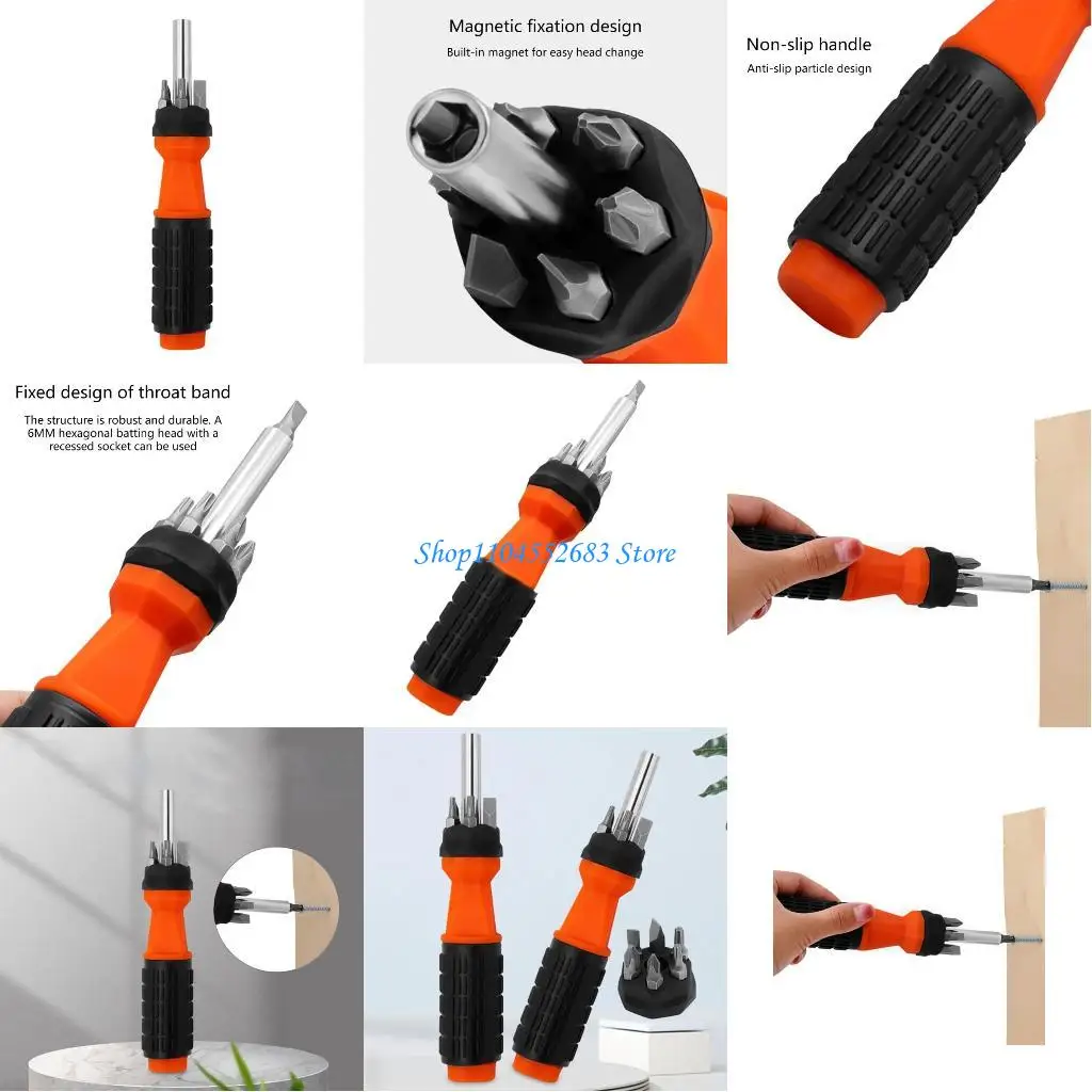 

Y6GD Ergonomic 6mm Bit Screwdriver Suitable for Home, Office, and Travel Portable 17cm Length Screwdriver