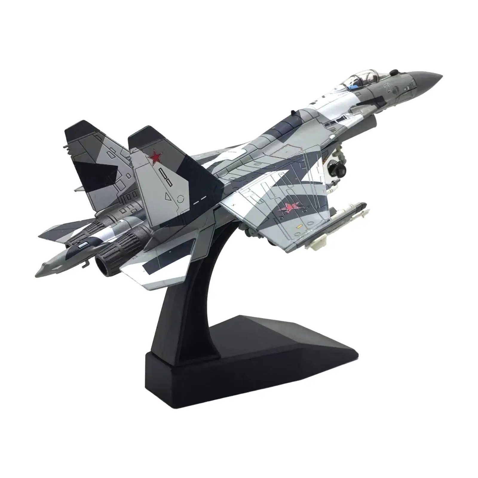 1/100 Scale Russian SU35 Fighter Diecast Kids toys Model Home Table Ornaments Decoration