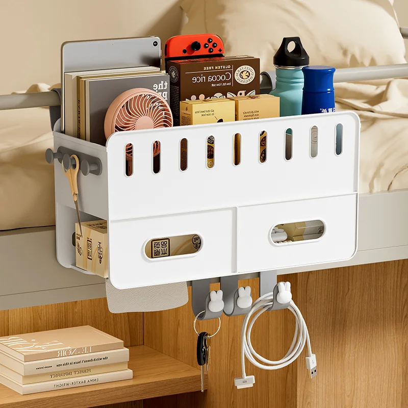 Bedside Multifunctional Shelf Bed Hanging Blue Bedside Basket Hooked Storage Basket