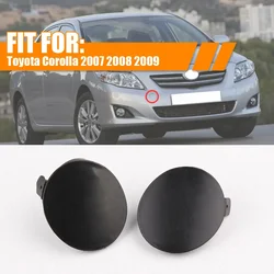 2X Black Plastic Car Left & Right Front Bumper Tow Hook Cover Cap Car Exterior Accessories Fit for Toyota Corolla 2007 2008 2009