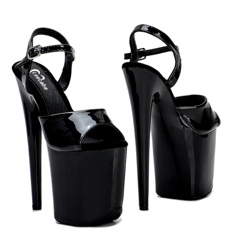 Leecabe – sandales noires à talons hauts de 20cm, nouveau modèle sexy, chaussures de danse pôle