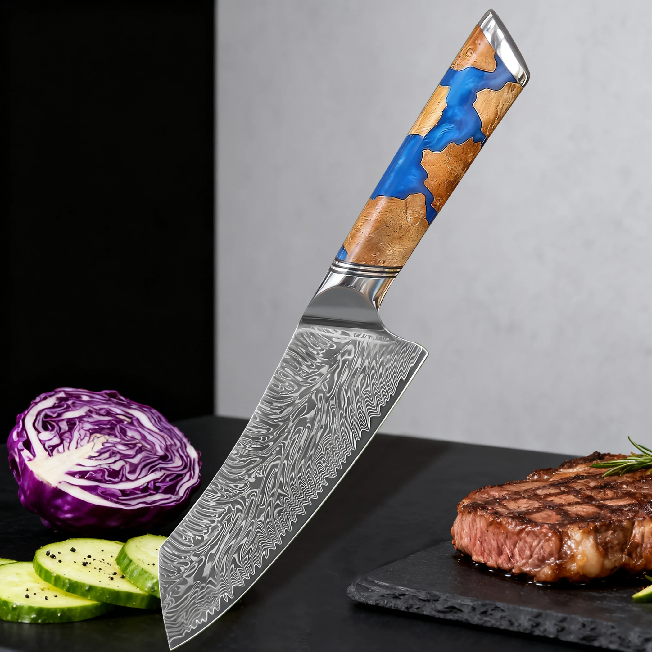 Kiritsuke Knife Chef Cooking Knife Damascus Steel Chef Knife Kitchen Stuff Kitchen Knives Tools Kitchen Stuff Cooking Tools