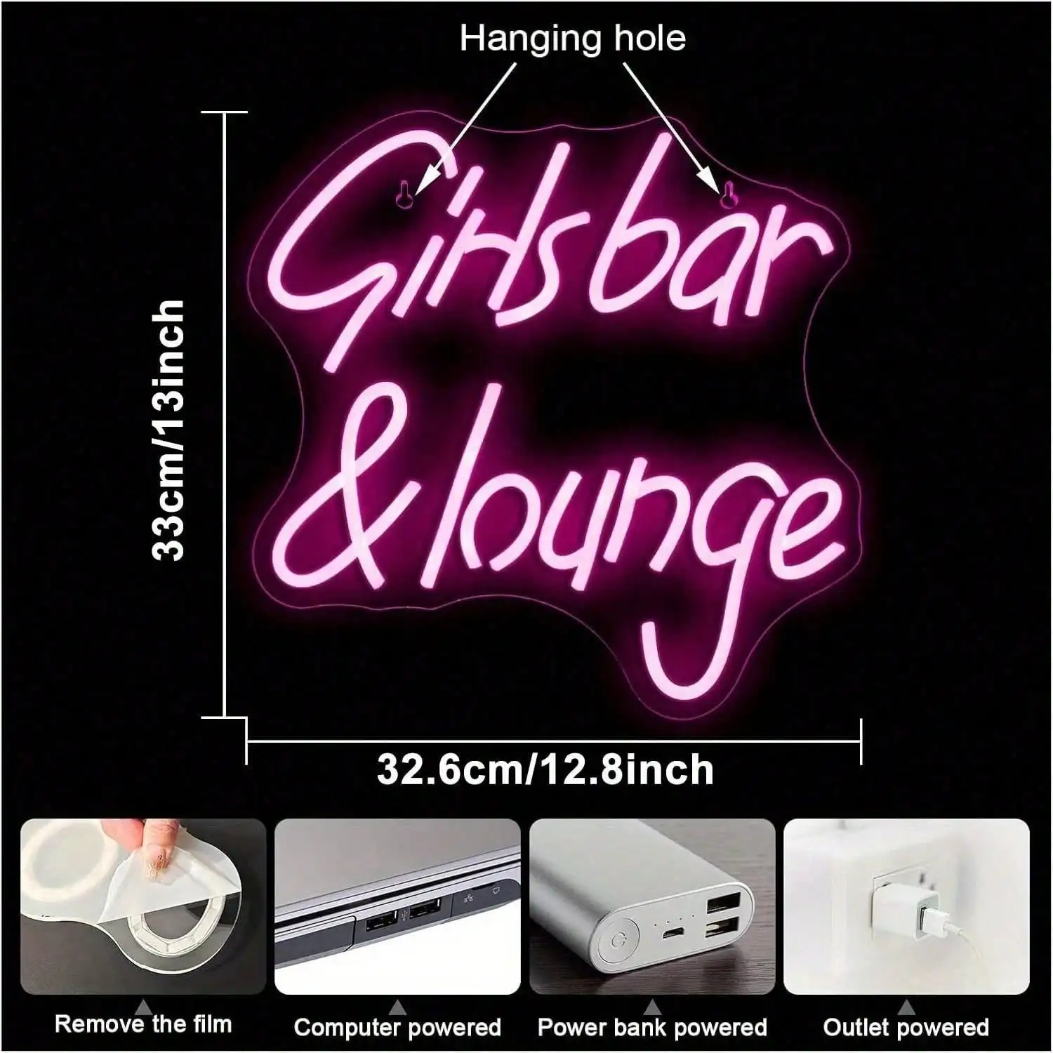 الفتيات بار وصالة النيون LED لتزيين الحائط USB عكس الضوء النيون تسجيل واحد لشريط نادي الحفلات ديكور الغلاف الجوي