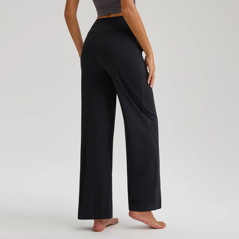 Women's High Waist Loose Comfort Wide Leg Yoga Pants, Sport Casual Versatile Tummy Control Fitness Workout Trousers