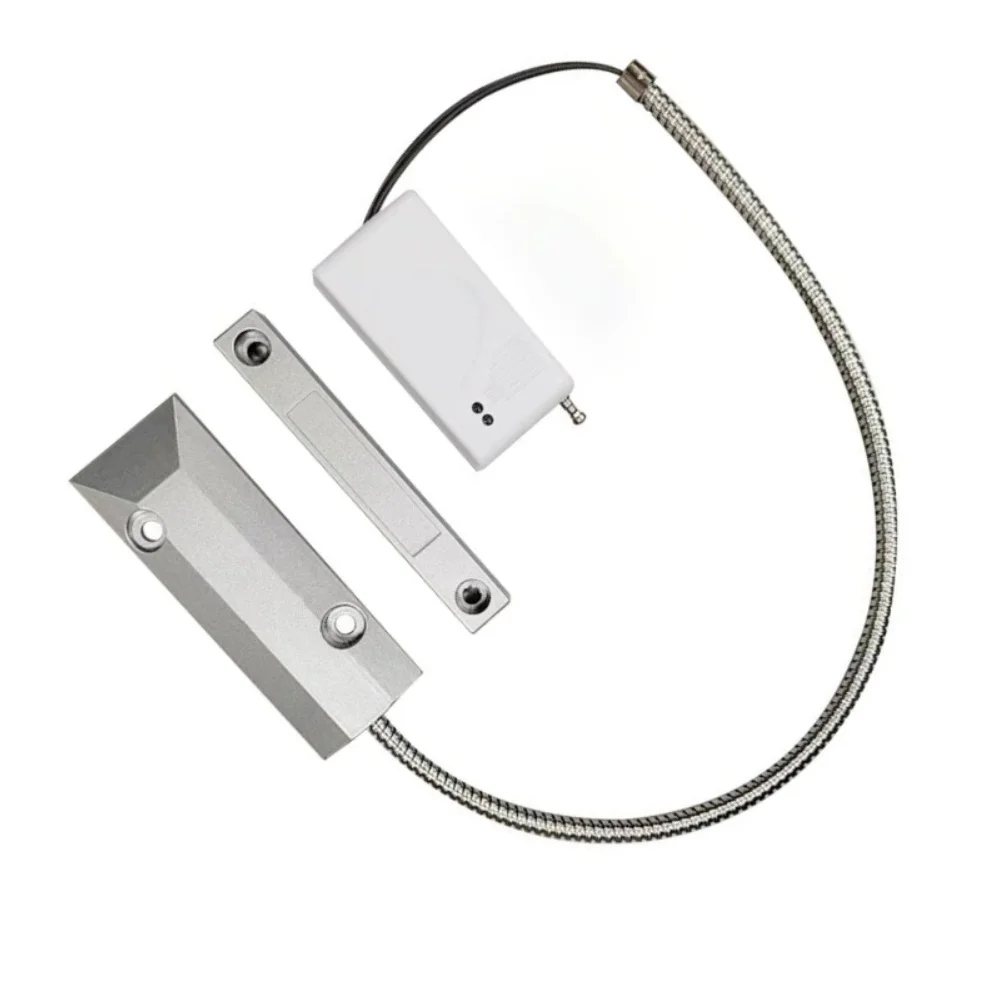 433MHz Wireless Magnetic Door Alarm for Rolling Shutter Doors Normally Open or Normally Closed 106x38x10mm Silver Gray