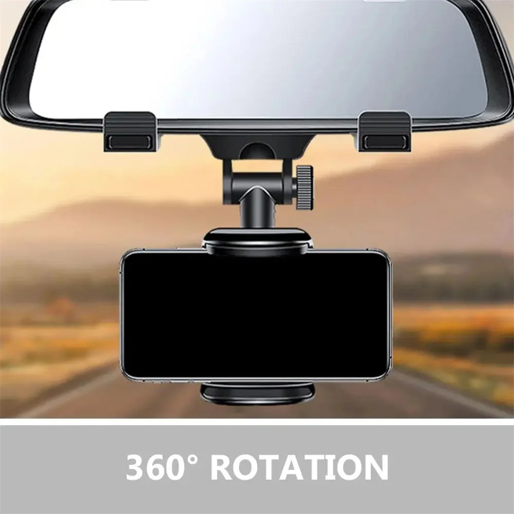 

Universal Car Rearview Mirror Mobile Phone Holder Adjustable Car GPS Navigation Smartphone Bracket 360° Rotation Car Mount Stand