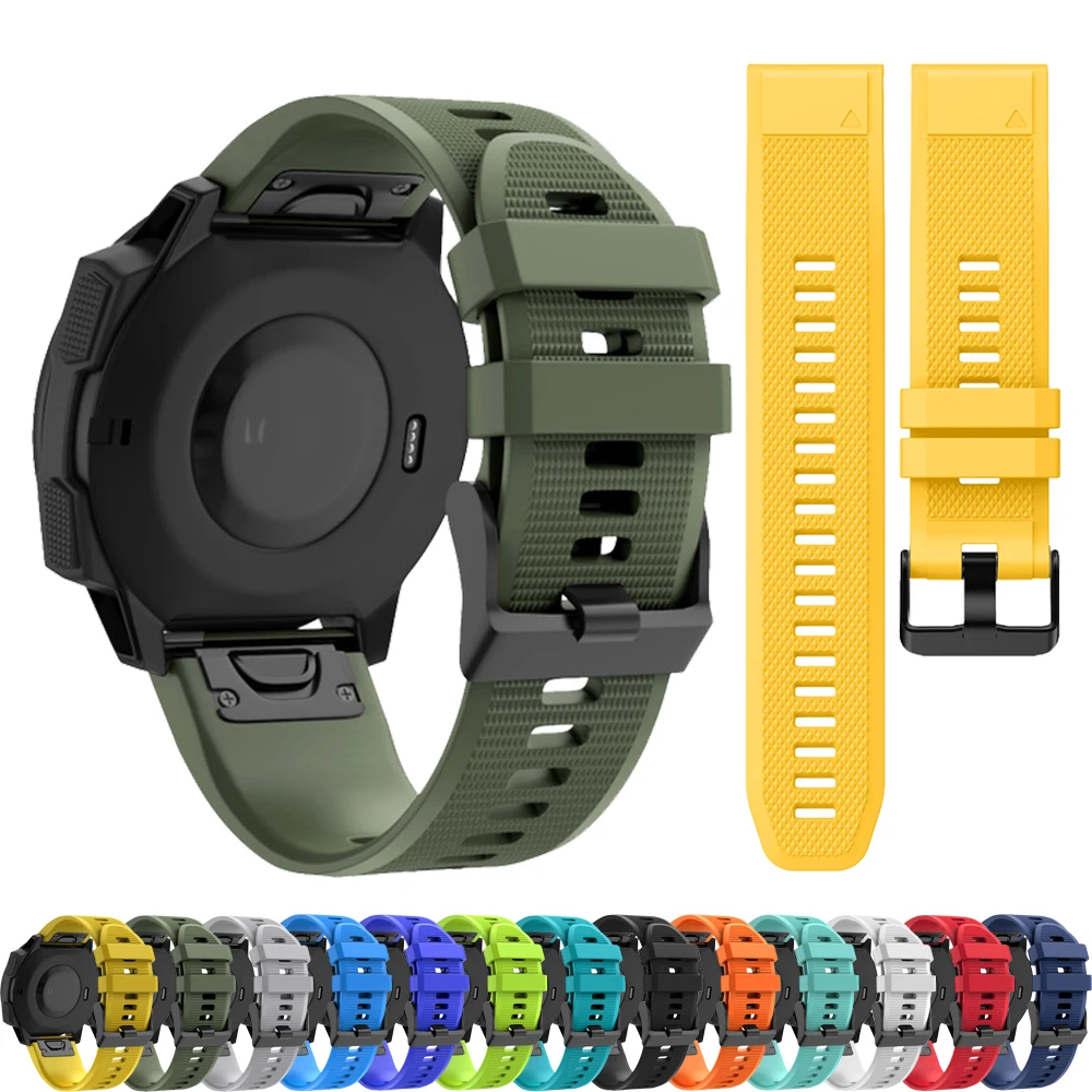 QuickFit 22mm 26mm Breathable diving Silicone Wristband For Garmin Fenix 8 51mm E 47mm 7 7X Pro Solar 6 6X Pro 5 5X Plus Strap