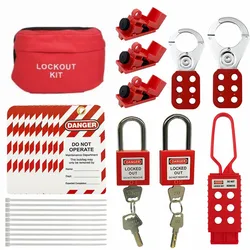 Kit Tagout di blocco elettrico-blocco interruttore universale, tag Loto, Set di serrature Loto (2 chiavi Per blocco) Per elettrico sicuro