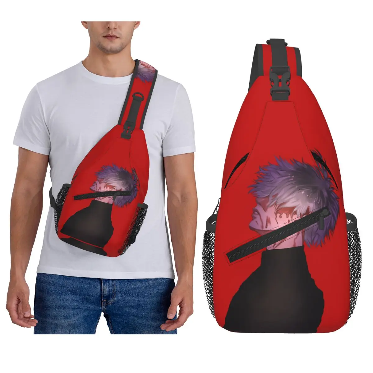 

Аниме Kaneki Ken Tokyo Ghoul Япония Манга Нагрудная сумка Мужской рюкзак через плечо Нагрудная сумка Дорожный походный рюкзак Сумка на плечо