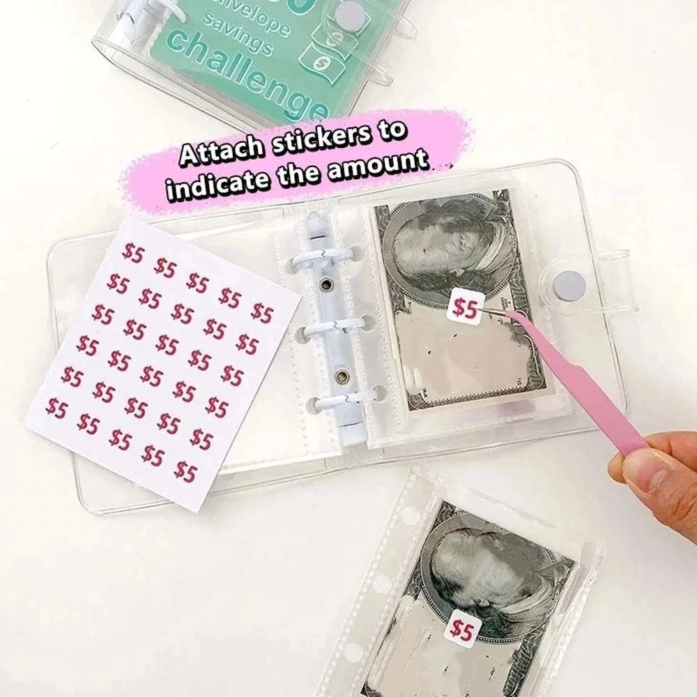 

Книга для хранения наличных и бюджета, папка для экономии денег, конверты для наличных на $150/300/500/1000, конверты для челленджа по накоплению, водонепроницаемые, со сменными листами