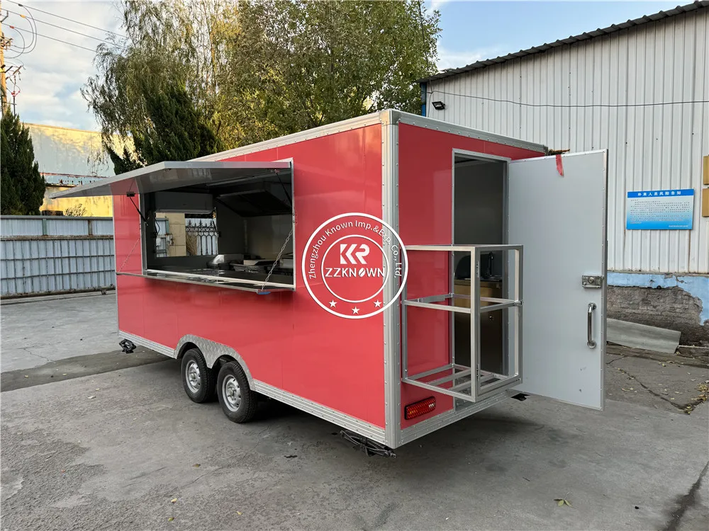 Custom Size Kitchen Van Pizza Truck Fast Food Cart Taco Chesse Chicken Vending Outdoor Food Kiosk