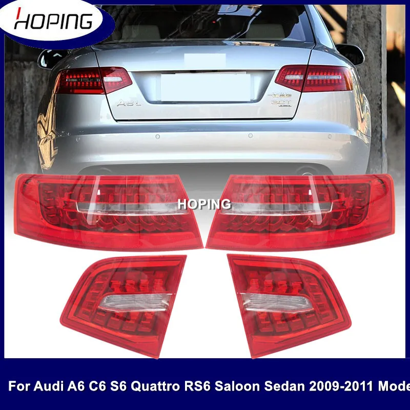 

Hoping 4PCS/set Rear LED Tail Light For Audi A6 C6 S6 Quattro RS6 Saloon Sedan 2009 2010 2011 Tail Light Brake Stop Lamp