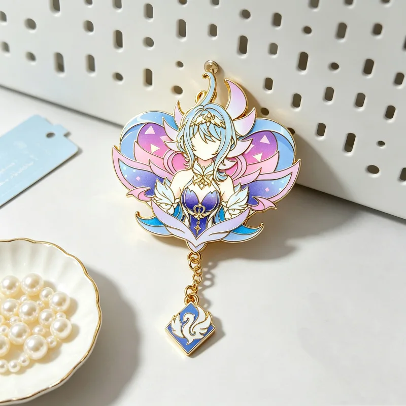 Genshin Impact Odette Spessiva Metal Enamel Pin Badge Fan Made Anime Game Brooch Collectible Gift