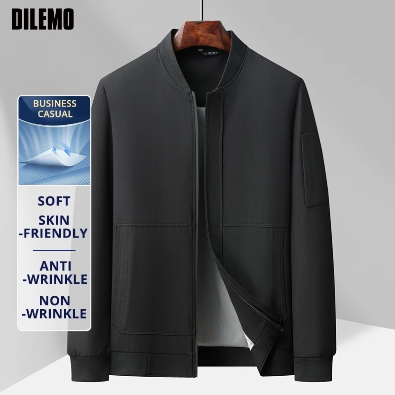 

Top Grade Anti Wrinkle New Men Business Casual Loose Baseball Collar Brand Blazer Jacket Windbreaker Autumn Lightweight Coats