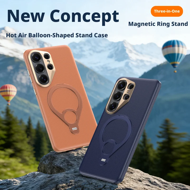 

Premium Qilin Pattern Leather Inside and Out Case For Samsung Galaxy S26 Ultra Magnetic 360° Rotatable Ring Stand Cover