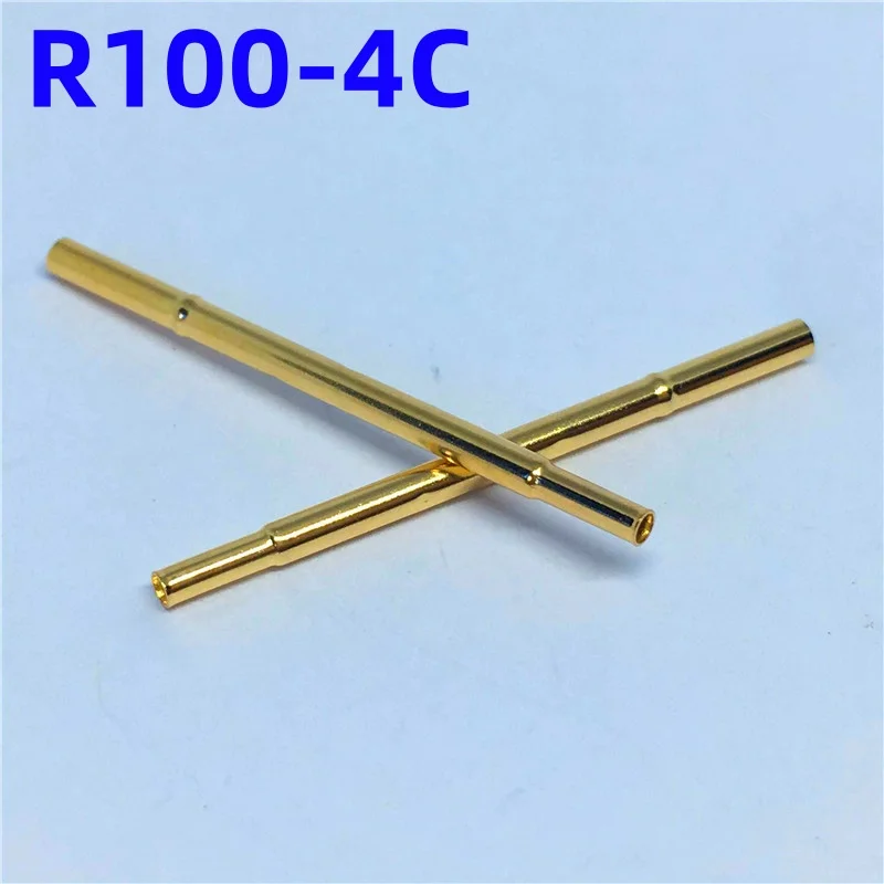 20/100PCS R100-4C Test Pin P100-B Receptacle Brass Tube Needle Sleeve Seat Crimp Connect Probe Sleeve 29.3mm Outer Dia 1.67mm