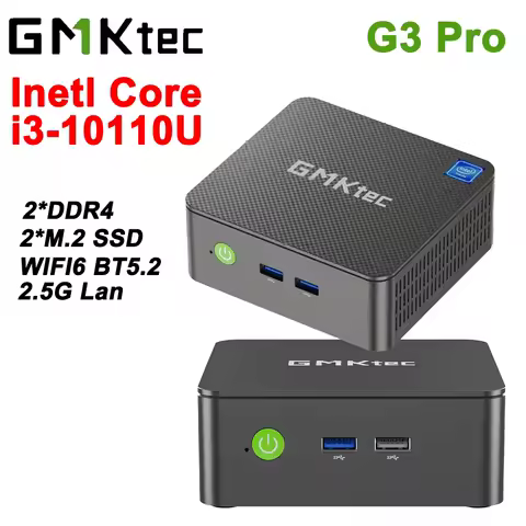 GMKtec G3 Pro Intel Core i3-10110U Mini PC 2*DDR4 2*M.2 SSD Win11 WIFI6 BT5.2 2.5G Lan Desktop Office Mini PC Gaming Computer
