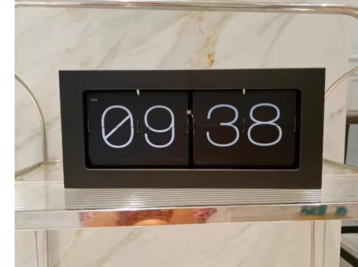 Automatic Page Turning Flip Clock, Retro Nordic Creative Electronic Clock for Living Room