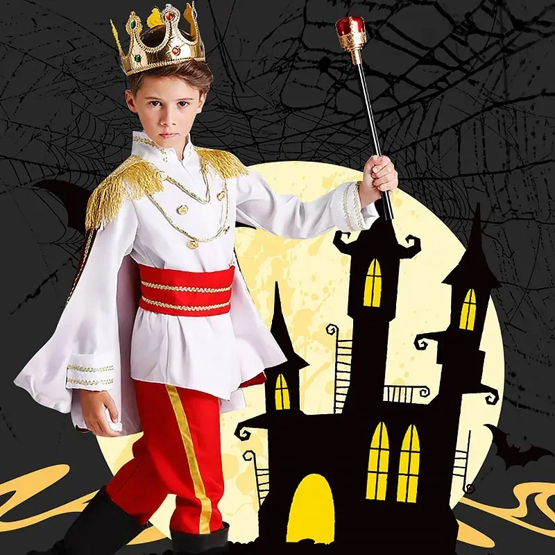 

FC6Seven Piece Halloween Children's Role Playing King Costume Fantasy European Royal Costume Christmas Gift Set@FC8！
