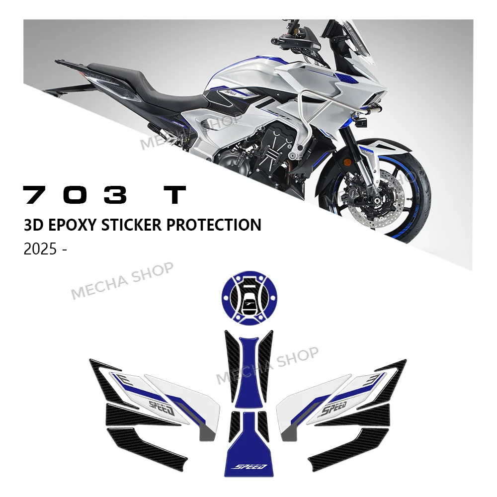 New 703T Tank Pad Kit Motorcycle 3D Epoxy Resin Sticker Protection Hand Guard Protection Sticker for Zontes 703 T 2026