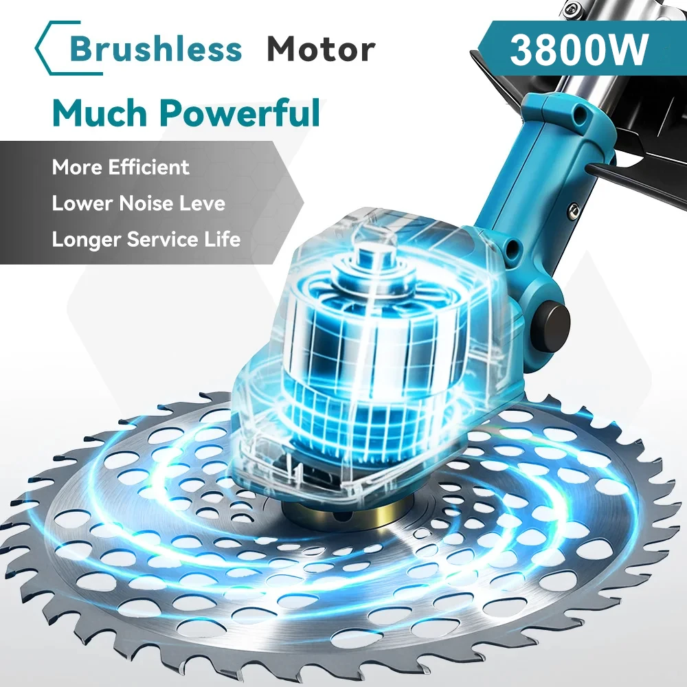 9 INCH 3800W Cordless Lawn Mower Brushless Motor Electric Grass Trimmer Foldable Length Pruning Garden Tools NO Battery