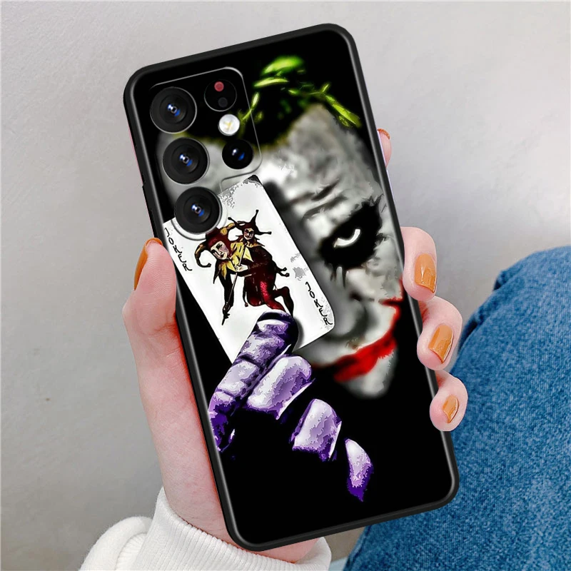 Happy Face Joker Phone Case For Samsung Galaxy S23 S22 S21 S20 FE S10 S10e S9 S8 Ultra Plus Lite Black Soft Cover