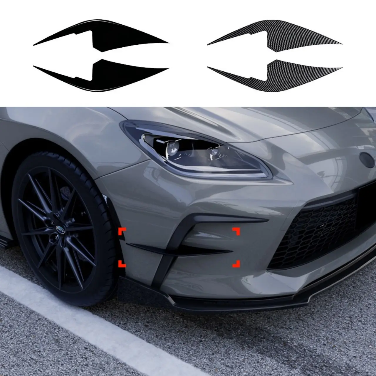 

Car Front Bumper Side Splitter Spoiler Canards Air Knife Spoiler For Toyota GR86 Subaru BRZ 2022+