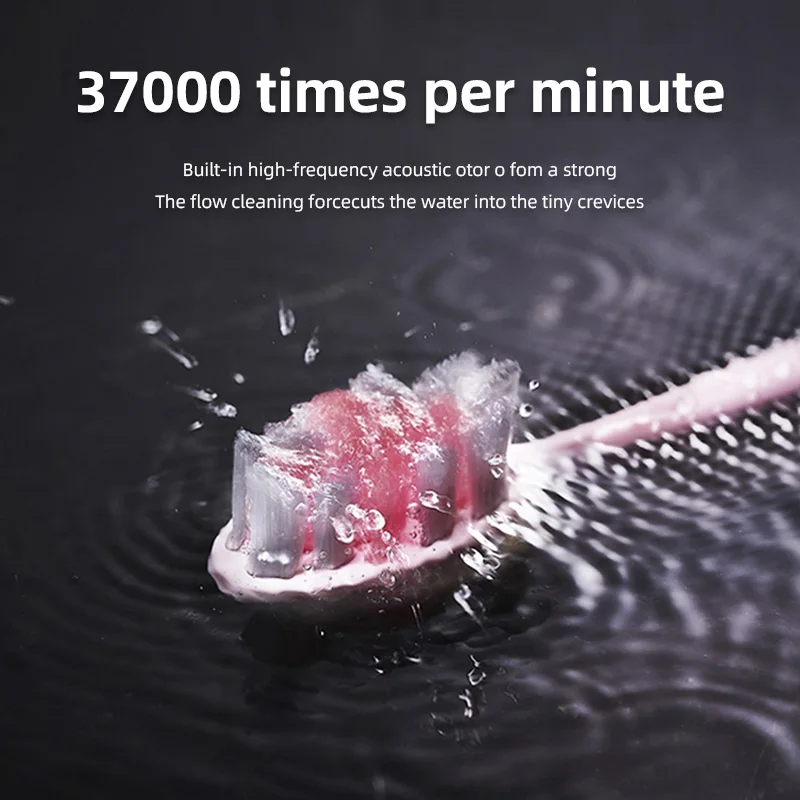 Tongwode escova de dentes elétrica sônica recarregável, à prova d'água, eletrônica, carga usb, clareamento, cabeças de substituição para adultos