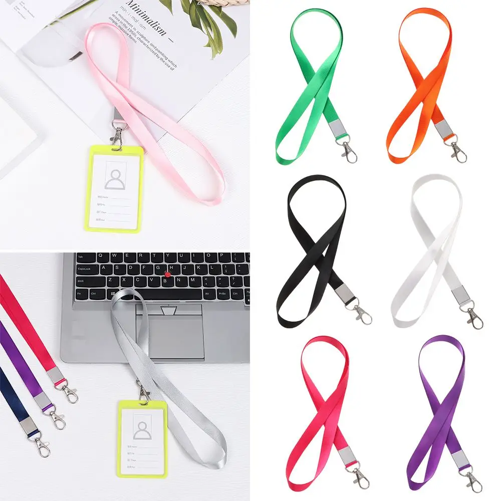 1Pcs Thicken Name Tag Fashion ID Card Holder Neck Strap Lanyards Badge Holder Lanyard Hanging Rope