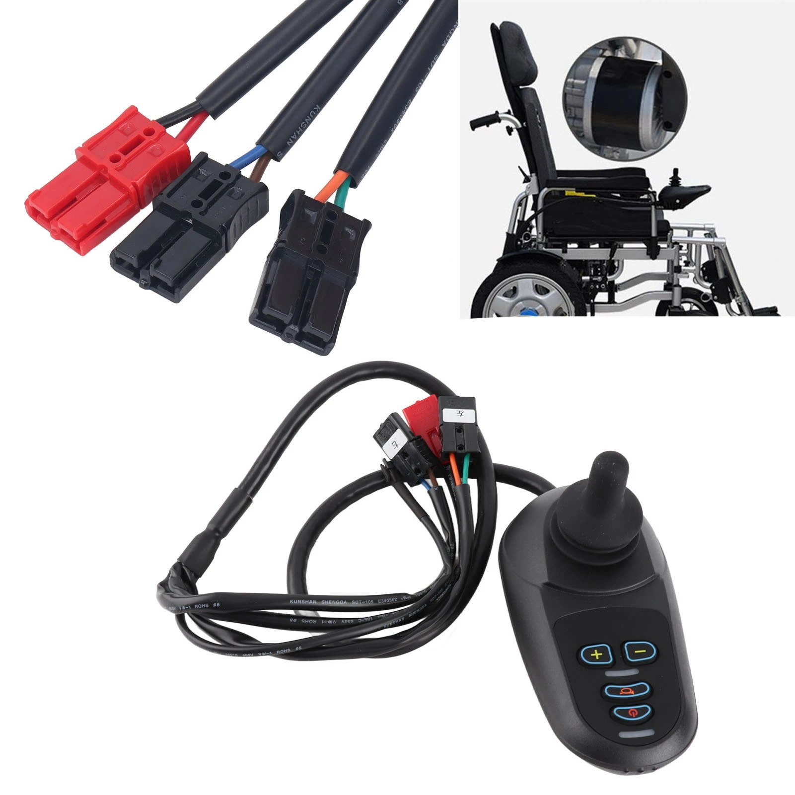 Wheelchair Joystick Controller DC24V 45A Electric Wheelchair Controller Good Compatibility with Brake Function for Repair Shops