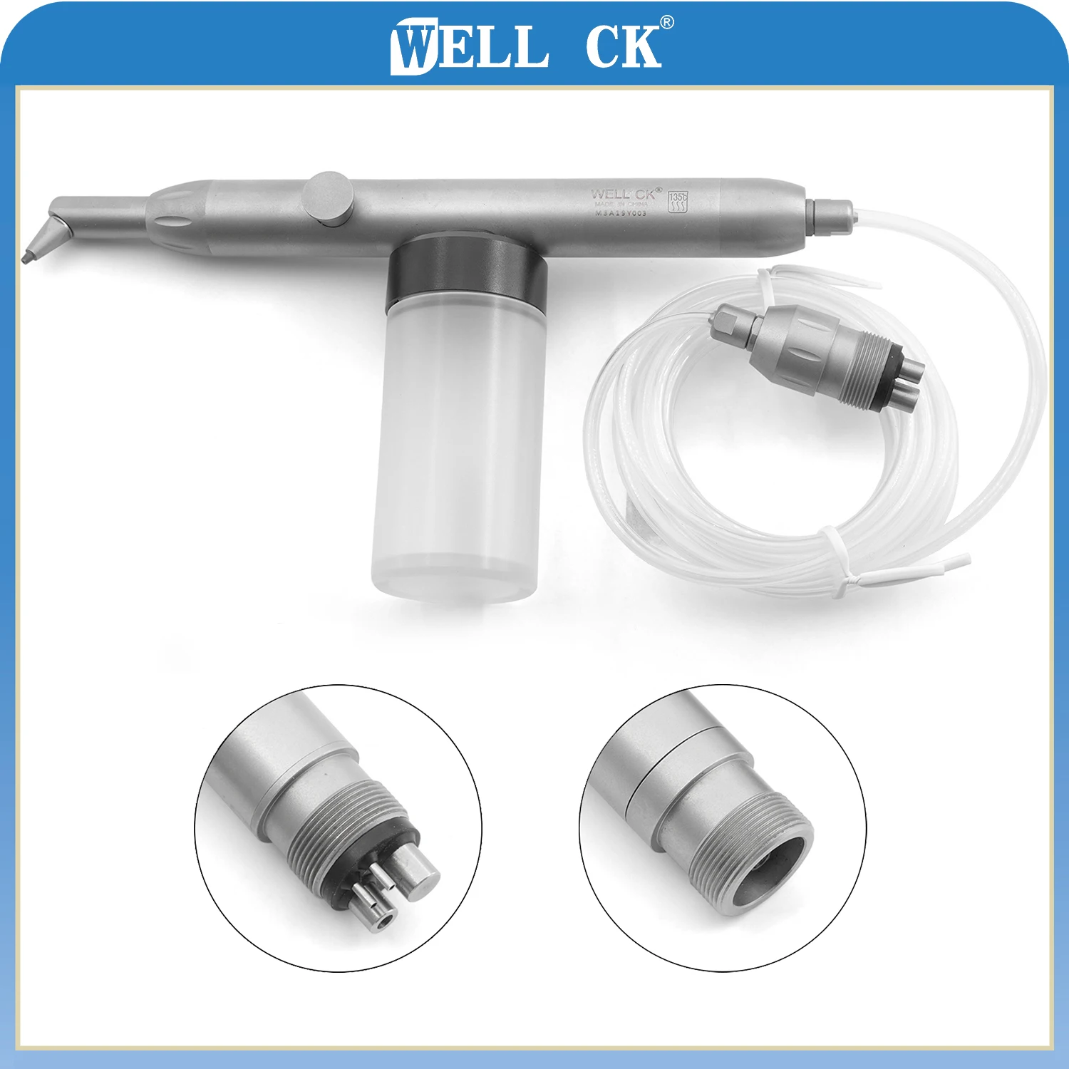 WELLCK Dental Aluminum Oxide Micro Blaster Interface Microetcher Sandblasting Alumina Gun Air Abrasion Polisher Dentistry Tools