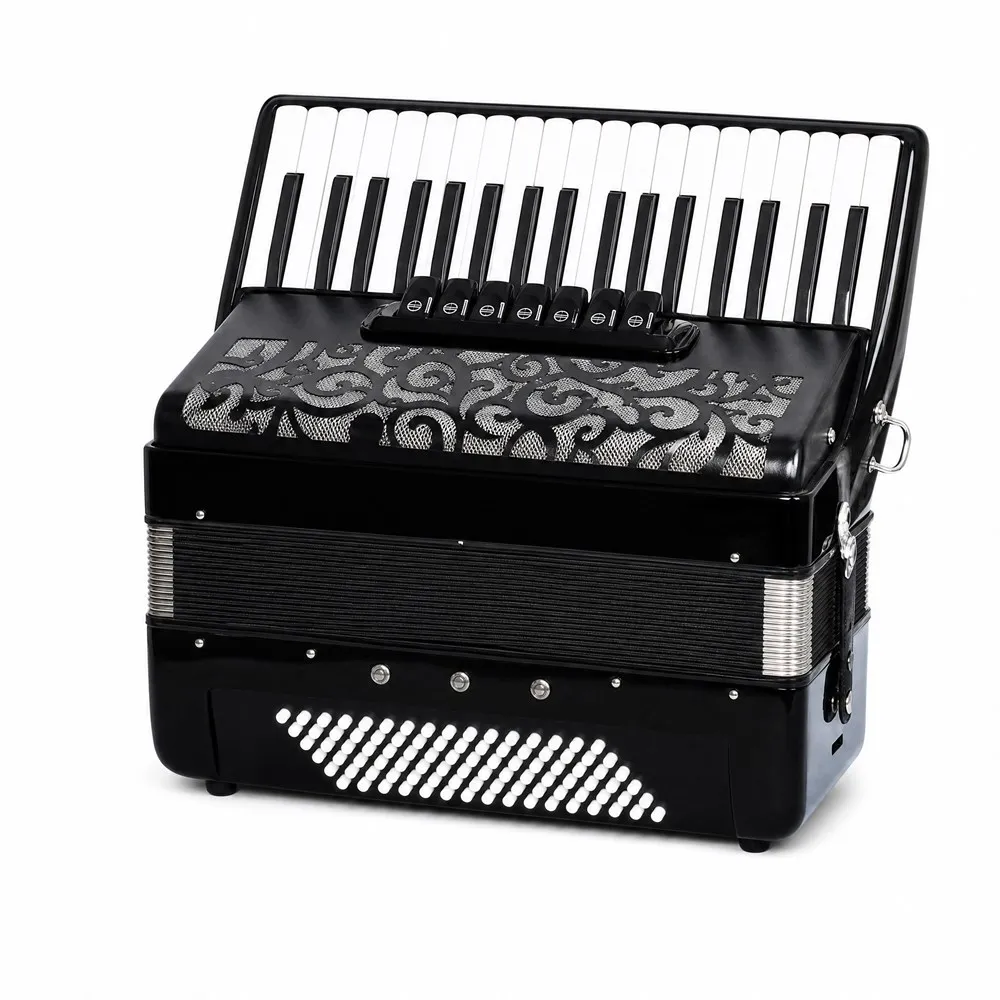 Portable 37K96BS Chromatic Accordion Imported Reeds Carved Panel For Student Grade Exam