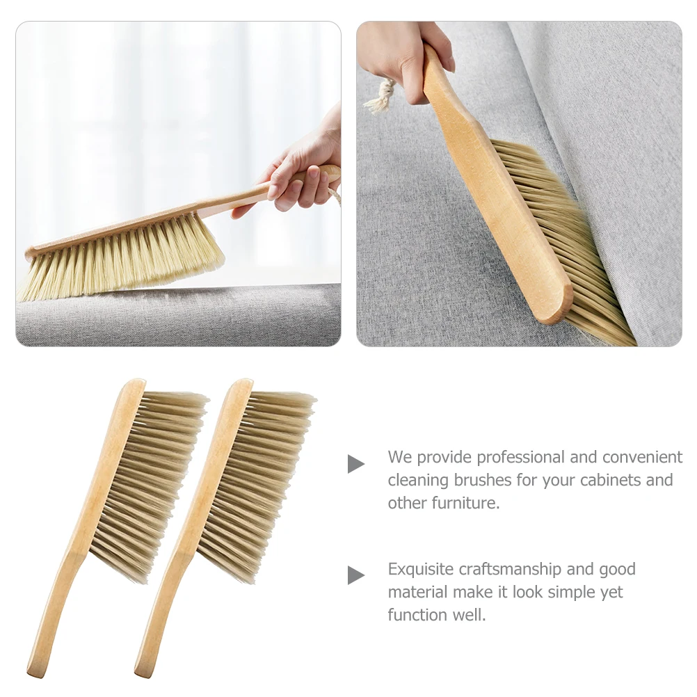 

2Pcs Soft Dusting Household Wooden Handle Hand Brushes For Cleaning Small Scrub Bench Dust Cleaning Brush Hand Brush Dust Fan