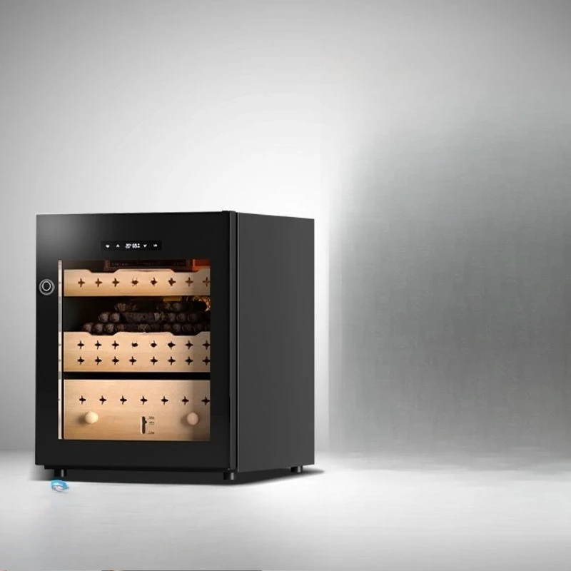 Cigar cabinet Household constant temperature and humidity display cabinet Cedar wood large-capacity intelligent