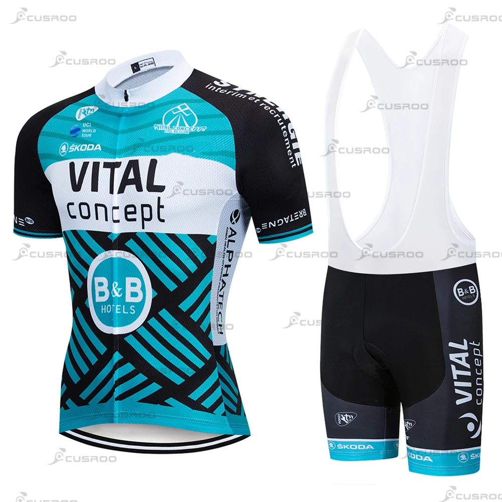 2023 PRO TEAM Vital Cycling Jersey Bibs Shorts Suit ROAD BIKE Ropa Ciclismo Mens Summer Quick Dry BICYCLING Maillot Wear 20D