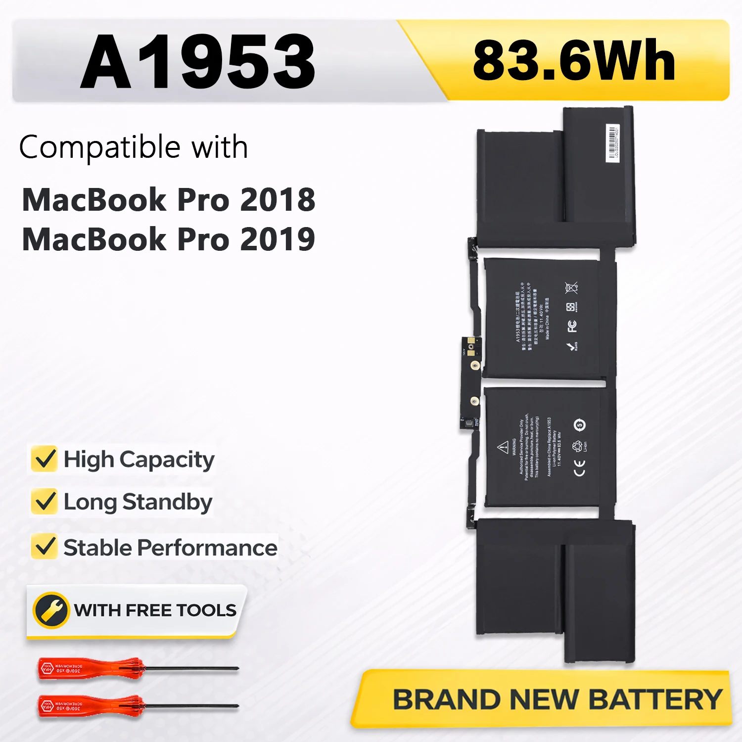

Аккумулятор PowerHub A1953 A1990, совместимый с MacBook Pro 15" Mid 2018 2019 EMC3215 3359 Touch Bar MV902LL/A MV912LL/A MV922LL/A
