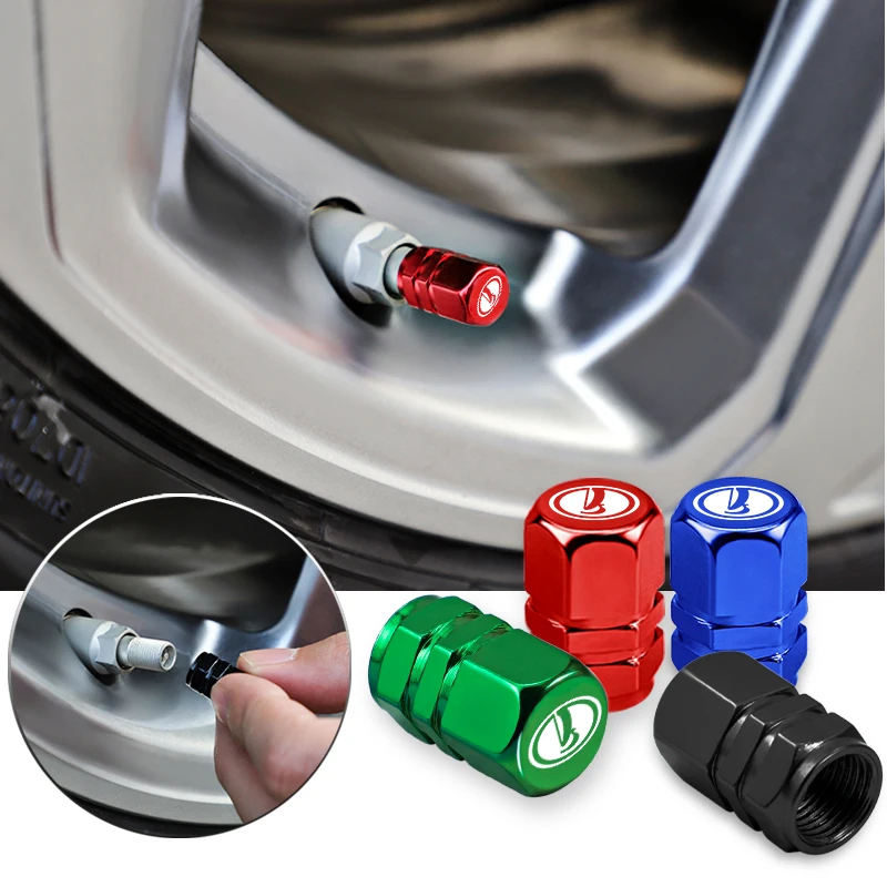 4Pcs Car Tire Valve Caps Metal Tyre Air Stems Cover For Lada Niva Vesta Samara Kalina Largus Priora Xray Granta Accessories