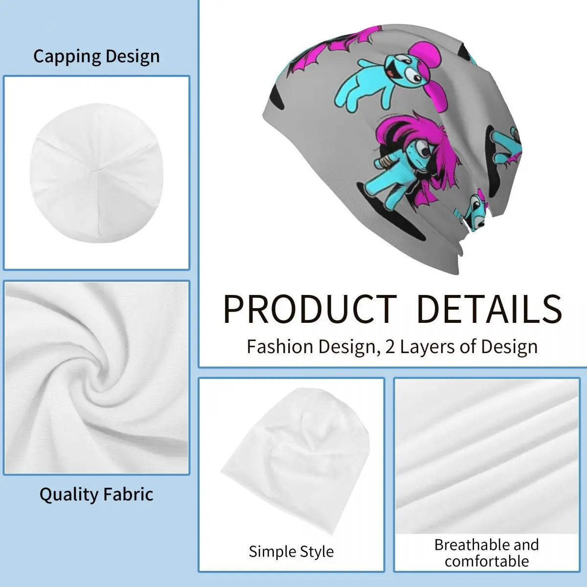 تعال وتعلم مع بيبي! تي شيرت FNF X Pibby Friends Skullies Beanies القبعات الدافئة الخريف قبعة محبوك بونيه قبعات الكبار