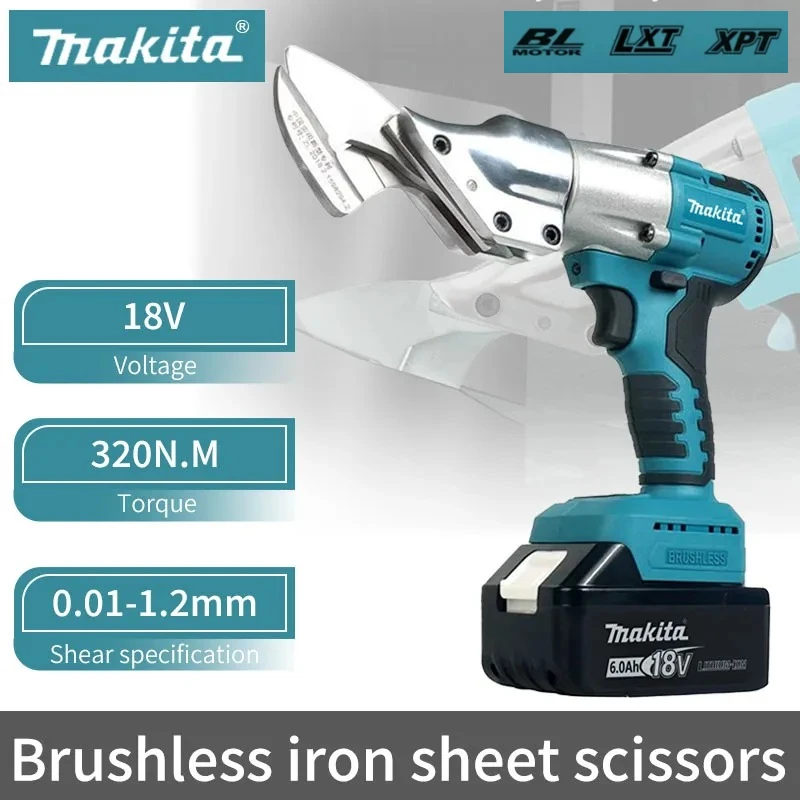 Makita 400W cisaille à métaux sans fil ciseaux à fer électrique sans brosse 2 vitesses variables avec lumière LED 18v outil électrique