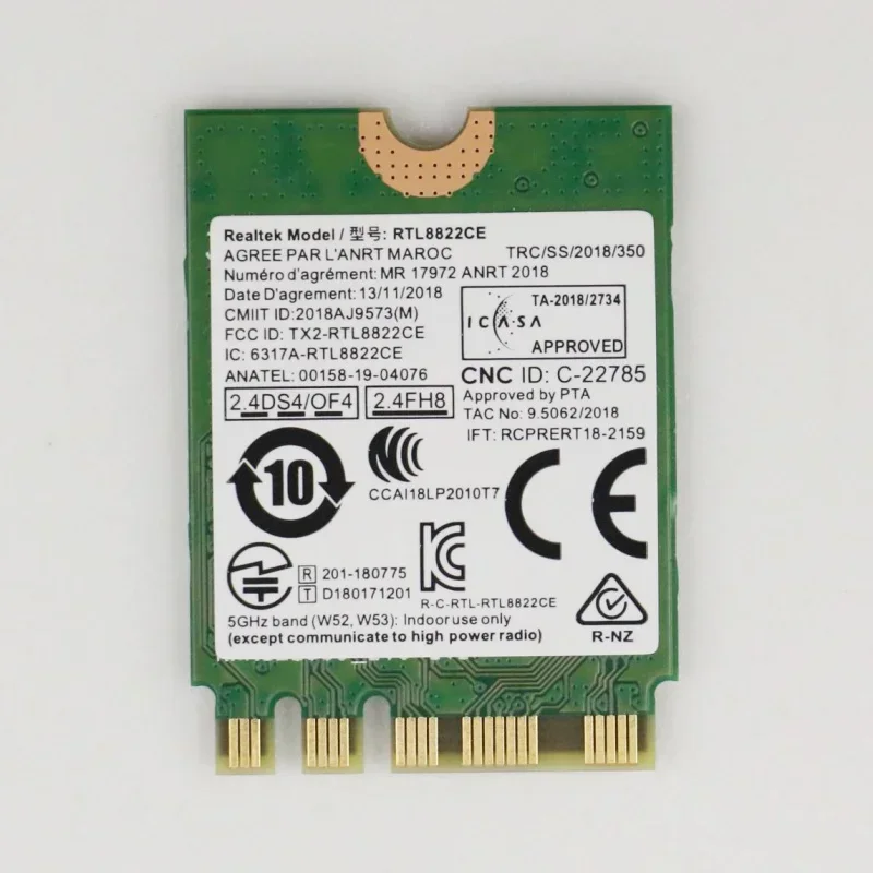 For E460 E465 E470 E475 E560 E570 WiFi Wireless AC Card RTL8822CE Bluetooth5.0 - Compatible with FRU Network Card 02HK703 FRU：02